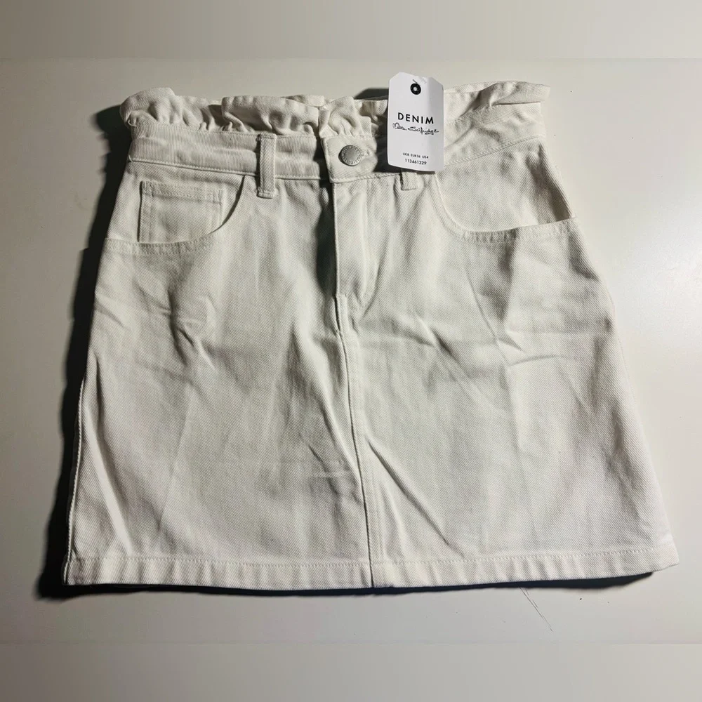 Miss Selfridge White Denim Skirt - Picture 2 of 10